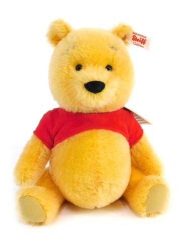 A Steiff Disney miniature Pooh Bear mohair Teddy bear, No 1491, limited edition of 2000, 22cm high, boxed with certificate.