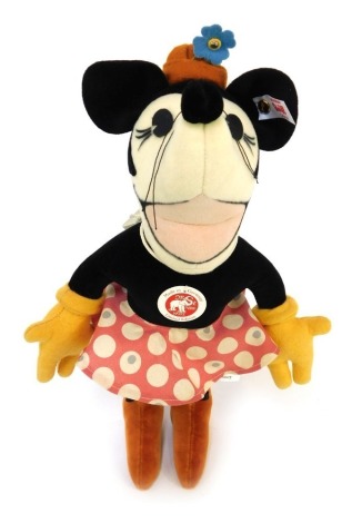 A Steiff trevira velvet Minnie Mouse 1932, No 528/2000, 31cm high, boxed with certificate.