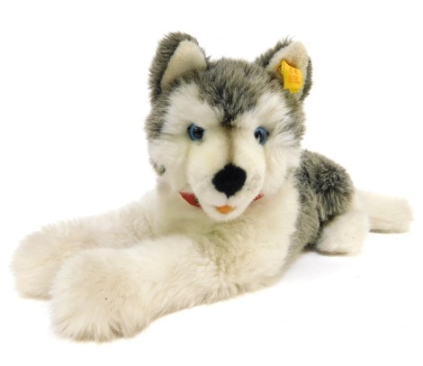 A Steiff Molly Husky Dog, 43cm wide, boxed.