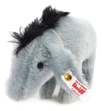 A Steiff mohair Eeyore, limited edition 749/2000, 22cm high, boxed with certificate.