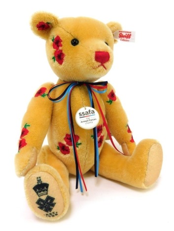 A Steiff mohair Armistice Teddy Bear, limited edition 427/1918, 30cm high, boxed with certificate.