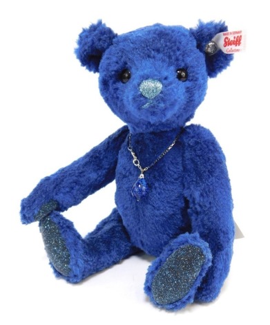 A Steiff Lapis Lazuli Teddy Bear, limited edition 528/2000, 26cm high, boxed with certificate.