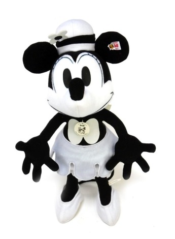 A Steiff treviera velvet Disney Steamboat Willie Minnie Mouse, limited edition 81/1090, 38cm high, boxed with certificate.