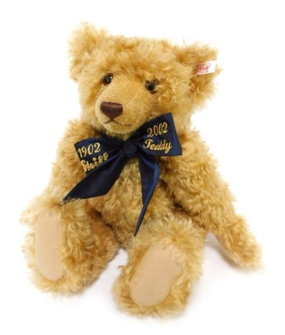 A Steiff mohair Centenary Teddy Bear, No 3901, limited edition up to the end of 2002, 44cm high, boxed with certificate.