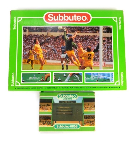 Subbuteo football game and Subbuteo 61158 scoreboard, boxed. (2)