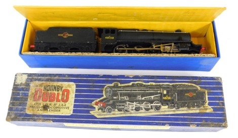 A Hornby Dublo class 8F locomotive, 2-8-0, 48158, in BR black, boxed LT25.