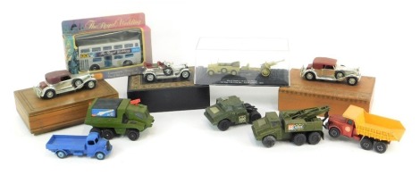 Matchbox and other diecast, including Matchbox Superking Scammell Contractor, Matchbox Battle Kings K14K110 recovery vehicle, Matchbox Battle Kings K111 missile launcher, Matchbox The Royal Wedding 1981 coach, etc. (1 tray)