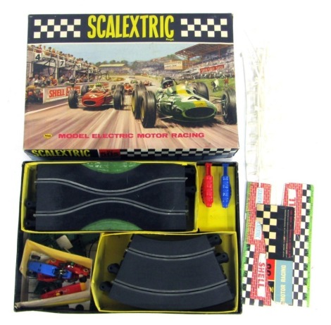 A Scalextric 50S stock car set, including cars, tracks, controllers, etc., boxed.