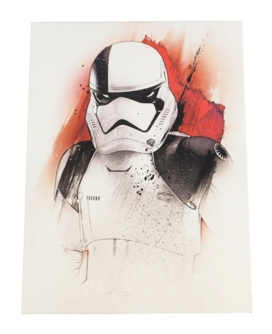 A Star Wars First Order Clonetrooper canvas print, 80cm by 60cm.