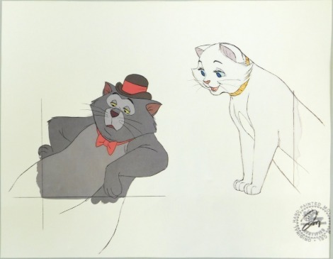 A Walt Disney certified print, of The Aristocats, unframed. 50cm by 40cm, with certificate.