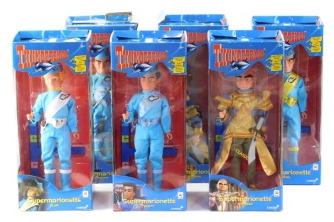 Six Thunderbirds Supermarionette figures, comprising The Hood, Virgil and Scott, boxed. (6)