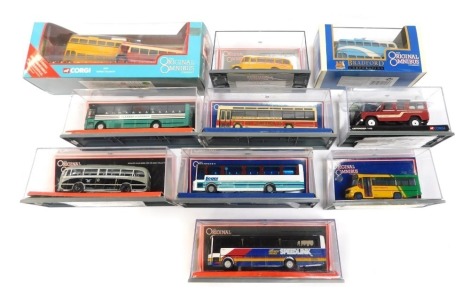 Corgi Original Omnibus Company trams and trains, Dorset Delights and others, boxed. (10)