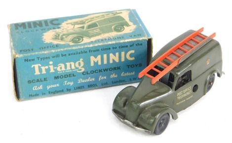 The Tri-ang Minic clockwork Post Office telephone van, boxed.