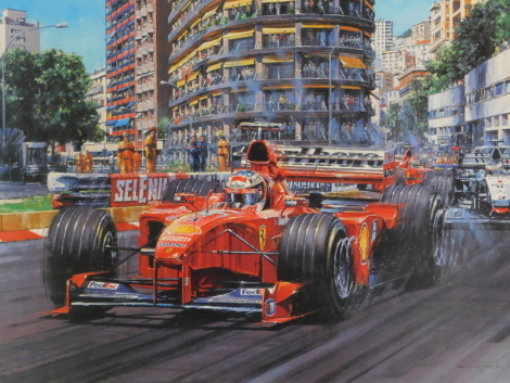 After Nicholas Watts. Schumacher Triumphant, signed print bearing further signature, 44cm x 64cm.