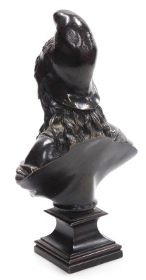 After Gayrard (French, 19thC). A bust of Marianne, The Liberty of France, wearing the Phrygian cap, her breast exposed, bronze ,raised on a square plinth, incised 93, 23.5cm high. - 2