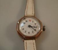 A ladies 1930's 9ct gold cased wristwatch.