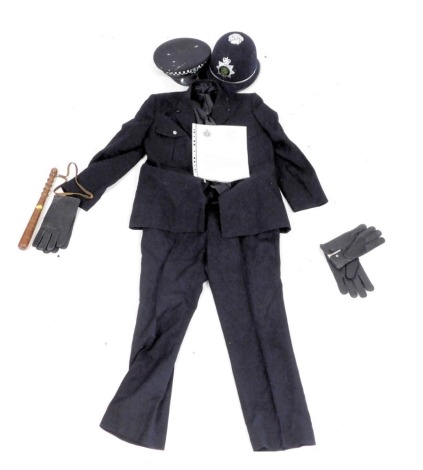 A Lincolnshire Police Force uniform, including a helmet and jacket, police truncheon and gloves, together with a letter of commendation from the Chief Constable in relation to the Beverley Allitt murder enquiry.