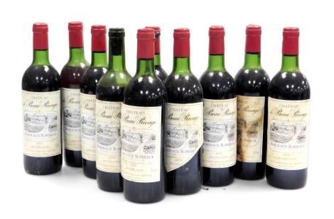 Ten bottles of Chateau de Beau Rivage Laguenes Bordeaux Superieur 1978.