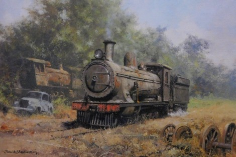 After David Shepherd (1931-2017). The Zambezi Saw Mills Railway, signed limited edition print number 604/850, 22cm x 32cm.