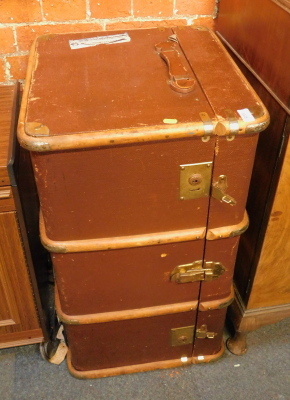 A canvas and pine bound traveller's trunk.