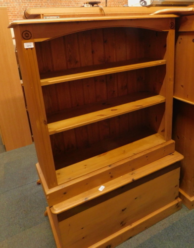 A pine bookcase.