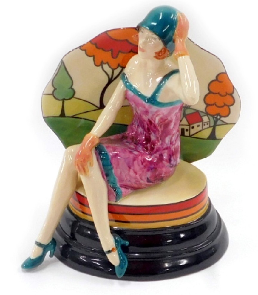 A Peggy Davis Clarice Cliff figure group, Puttin' on the Ritz, modelled ...