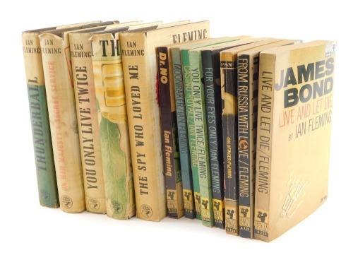 Flemming Ian. Thunderball, 1961, On Her Majesty's Secret Service, 1963, and You Only Live Twice, 1964, The Man with the Golden Gun, 1965, first editions, original boards, dust jackets, not price clipped, page edges a little soiled, 8vo, vid; chd nine othe