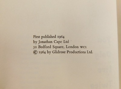 Flemming Ian. Thunderball, 1961, On Her Majesty's Secret Service, 1963, and You Only Live Twice, 1964, The Man with the Golden Gun, 1965, first editions, original boards, dust jackets, not price clipped, page edges a little soiled, 8vo, vid; chd nine othe - 6