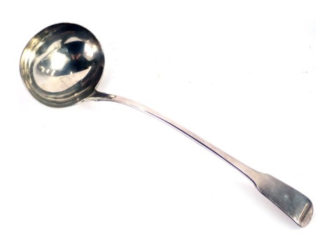 An 18thC silver fiddle pattern serving ladle, of plain design, maker RC, London 1804, 6.65oz.