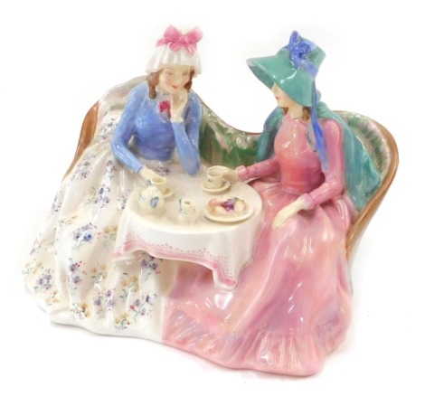 A Royal Doulton afternoon tea figure group, HN1747, 16cm high.