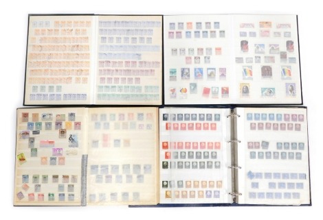 Philately. Four stamp albums, comprising Netherlands, central America, middle east and African 1920s/30s stamps, Swedish and Polish stamps, etc. (4 albums)