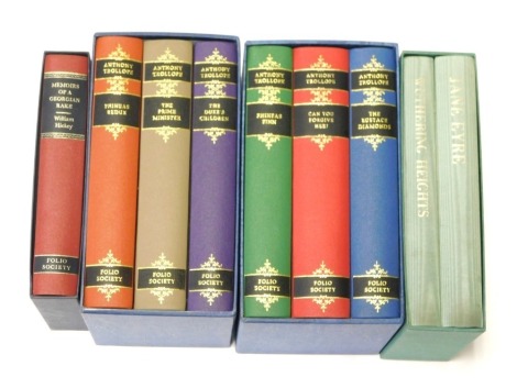 Folio Society. Trollope (Anthony) various works, 6 vols, Hickey (William) Memoirs of a Georgian Rake, Bronte (Charlotte and Emily) Wuthering Heights, Jane Ayre, with slip cases.