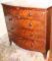 A 19thC figured mahogany bow fronted chest
