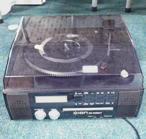 An ION record and CD player.