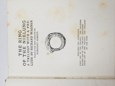 Wagner (Richard). The Rhinegold & The Valkyrie, Siegfried and The Twilight of The Gods, 2 vols, first edition, translated into English by Margaret Armour, illustrated by Arthur Rackham, gilt tooled brown cloth, published by William Heimemann, London 1910 - 2