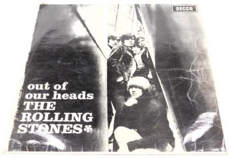 A Decca Rolling Stones Out of Our Heads LP, LK4733, the sleeve back bearing autographs, possibly of the five members of the band.