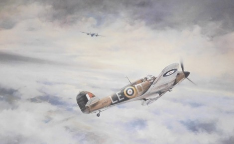 After Robert Taylor (British b.1946). First of Many, signed limited edition print no. 159/500, signed by Sir Douglas Bader, 38cm x 52cm.