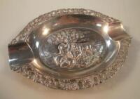 A Dutch silver oval ashtray