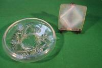 A Lalique ash tray moulded with leaf decoration