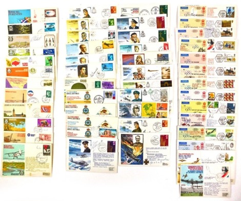 A group of European and other first day covers, to include Tour of the Pyrenees, Escape from Singapore to London 1980 by Foot Messenger Haufs, etc.