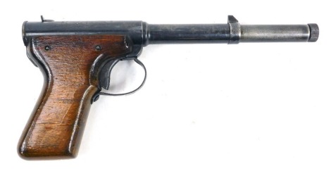 A Diana model number 2 Gat type air pistol, with wooden grip.