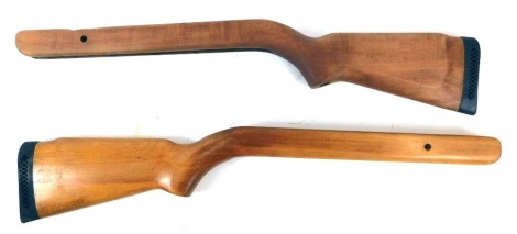 Two BSA beech wood air rifle stocks.