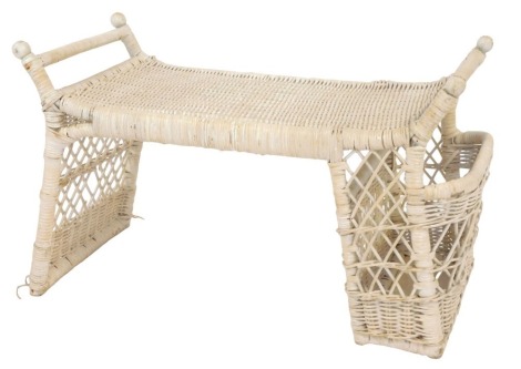 A wicker stool.