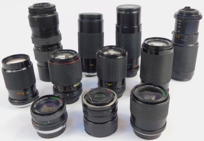 A quantity of camera lenses, various makers to include Yashika, Sirius, Canon, Tokina, etc. (11) - 2