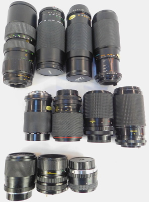 A quantity of camera lenses, various makers to include Yashika, Sirius, Canon, Tokina, etc. (11) - 3