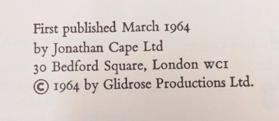 Fleming (Ian). You Only Live Twice, published by Jonathan Cape, first edition 1964, with original dust jacket and later rare misprinted dust jacket post 1971. - 4