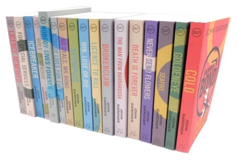 Gardner (John). James Bond, a series of seventeen paperback editions, circa 2012, published by Orion, including Goldeneye, Never Send Flowers, Seafire, Death is Forever, Cold, License to Kill, No Deals, Mr Bond, and others.