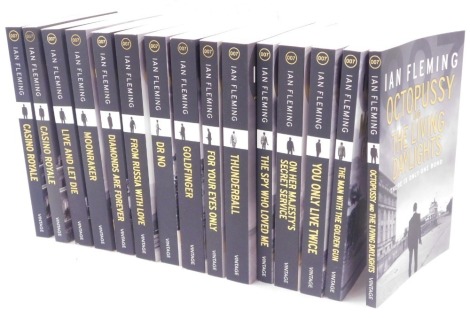 Fleming (Ian). James Bond, paperback editions published by Vintage circa 2012, full set of 15 volumes, all first editions, in black and gold covers.