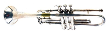 A Boosey and Hawkes trumpet, number 159541, in fitted case.