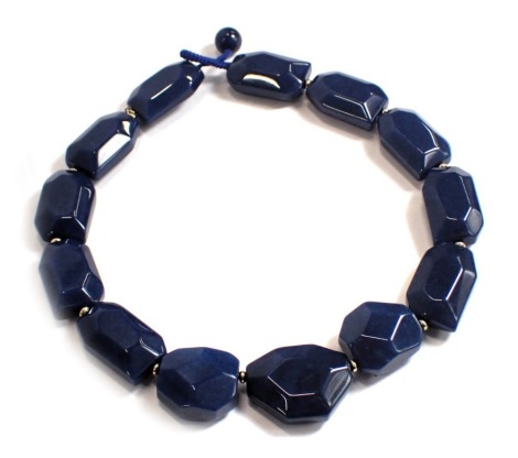 A Lola Rose chunky lapis lazuli necklace, on corded strand, 44cm long.